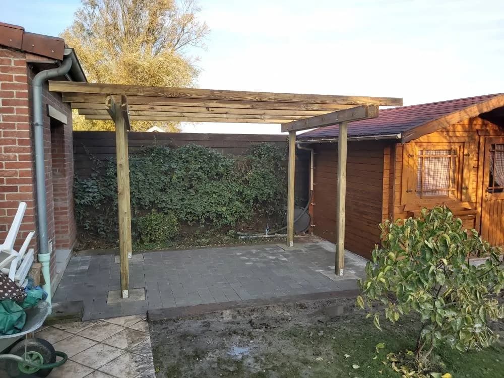 Pavage terrasse & création pergola Noyelles-Godault (62) — photo 2