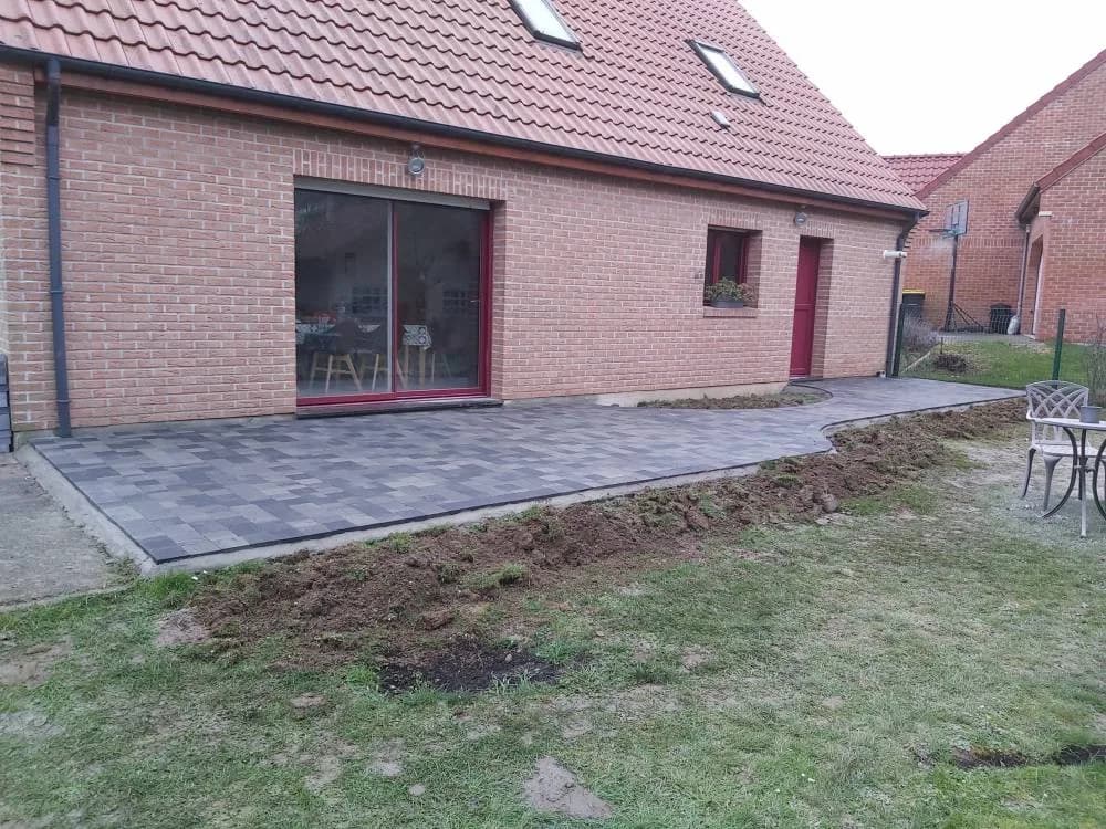 Création d'une terrasse en pavé Douai (59)